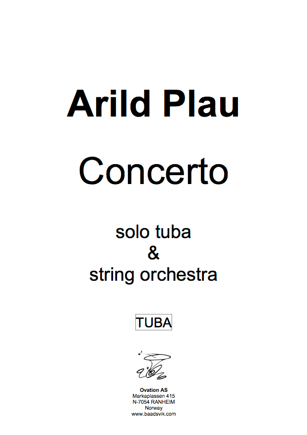 Plau - Concerto for tuba and strings (SOLO PART ONLY)