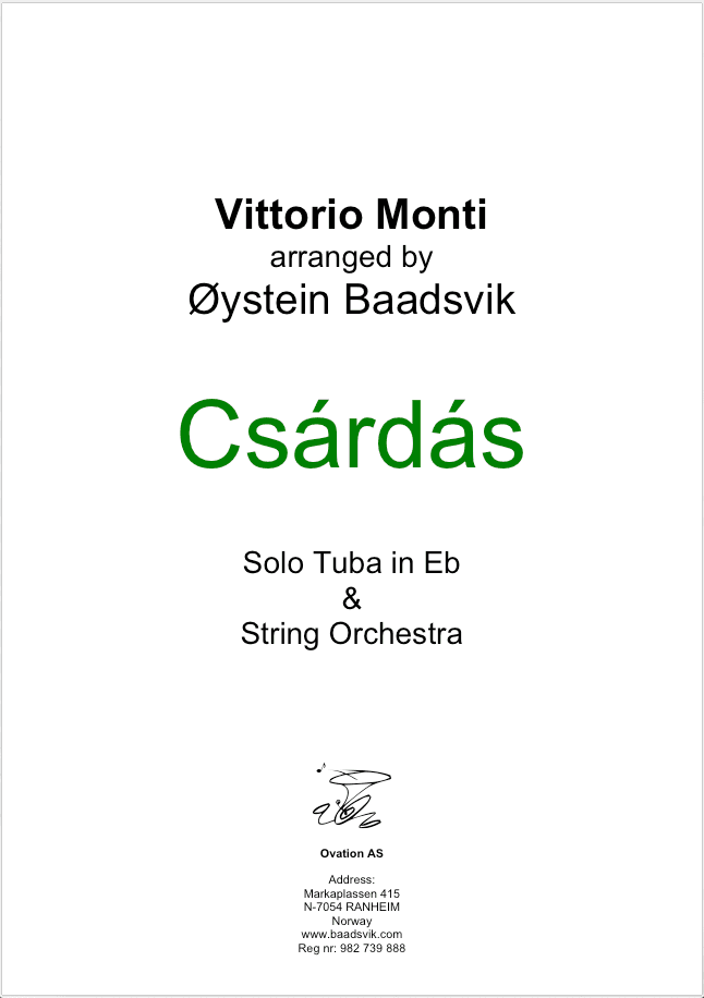 Monti - Czardas (tuba and strings - c-minor version for Eb tuba)