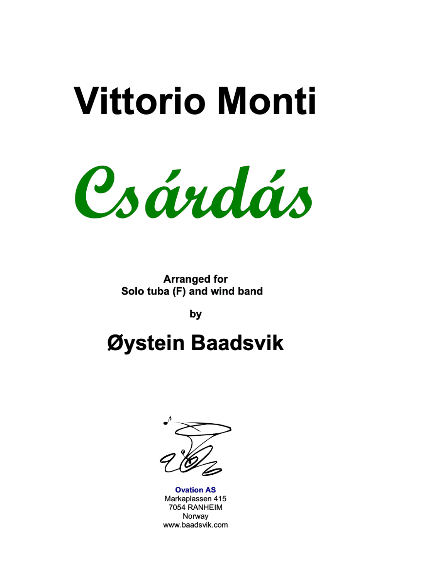 Monti - Czardas (tuba and wind band - d-minor, version for F tuba)